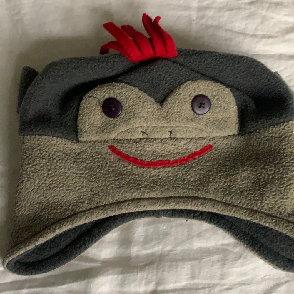 Handmade fleece monkey hat for big kids